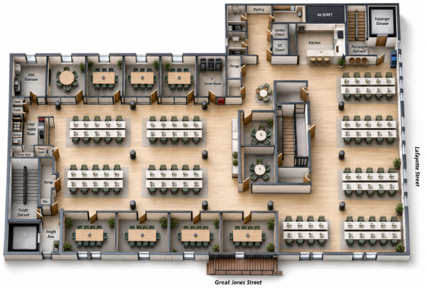 Floorplan of 380 Lafayette Street, Entire 2nd floor