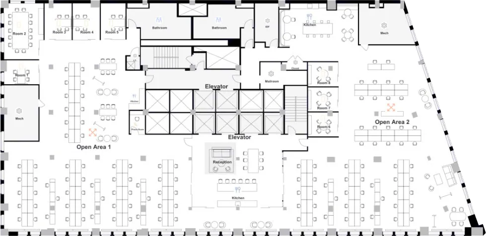 Floorplan of 1375 Broadway, Entire 21st floor